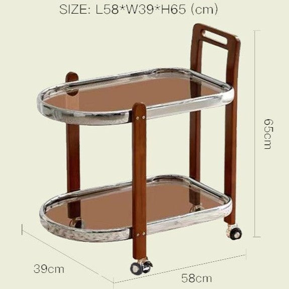 Wood Glass Metal Coffee Side End Table