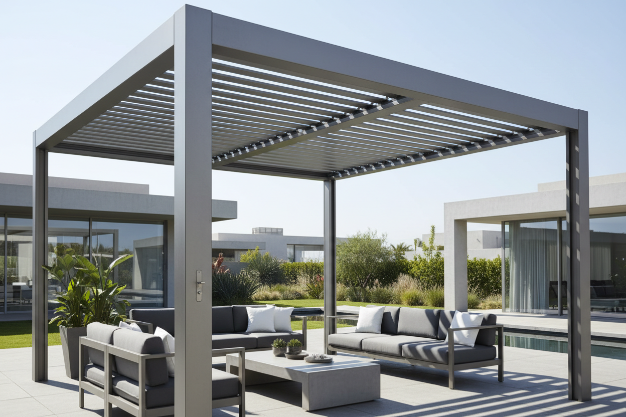aluminum louvered pergola
