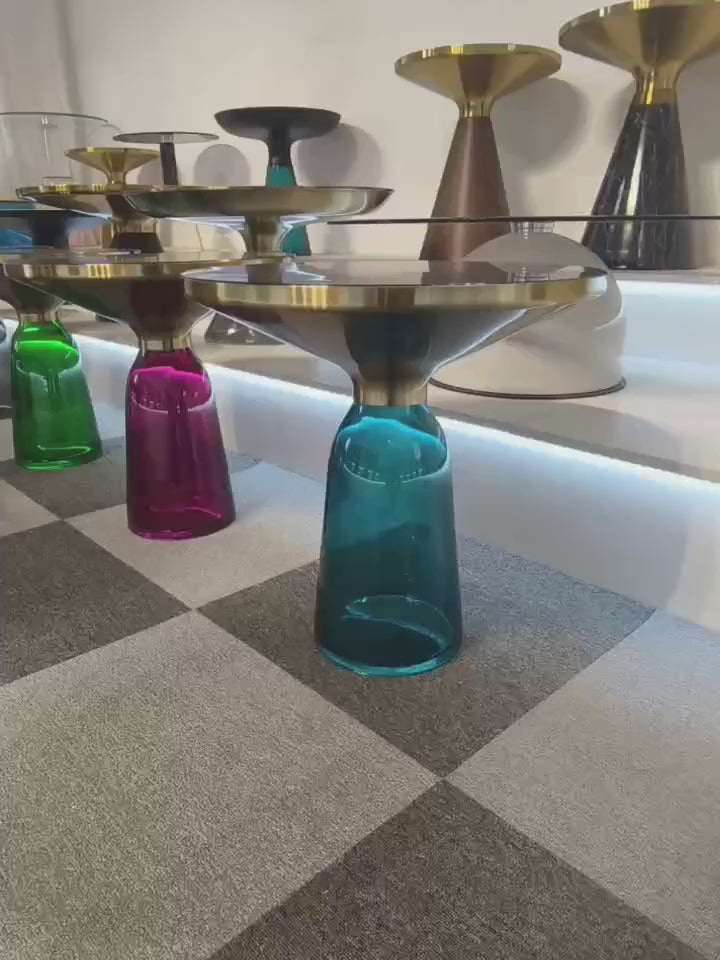 Glass Metal Coffee Side End Table